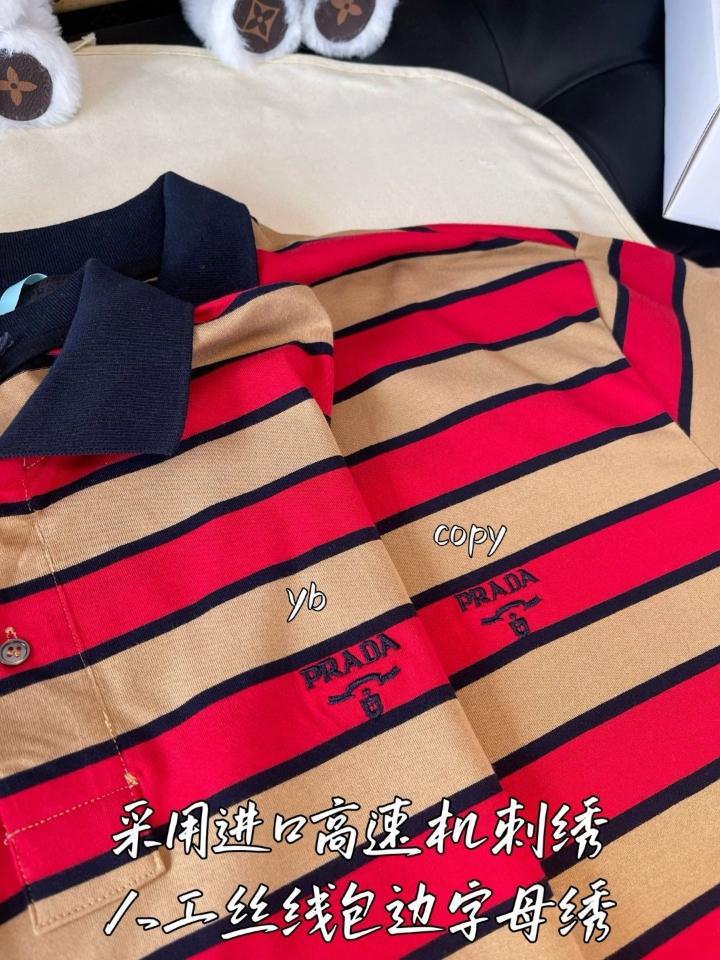 Prada Cotton polo shirt Camel/Red-duoc-ban-tai-HVIP Shoes & Clothes