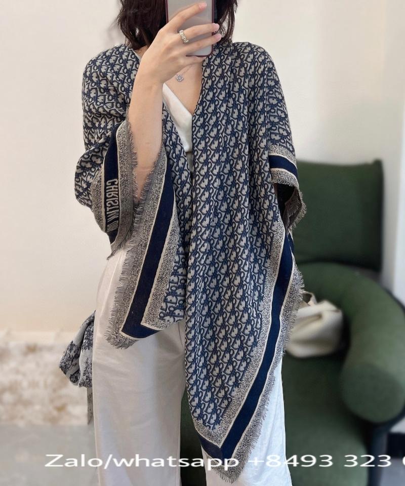 Dior Oblique Shawl Navy Blue Wool, Silk and Cotton 12DOB140I142_C540 K3-duoc-ban-tai-Hvip Bags & Accessories