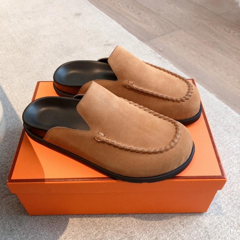 Hermès Johan mule in Suede natural H242985Z H2 -duoc-ban-tai-HVIP Shoes & Clothes
