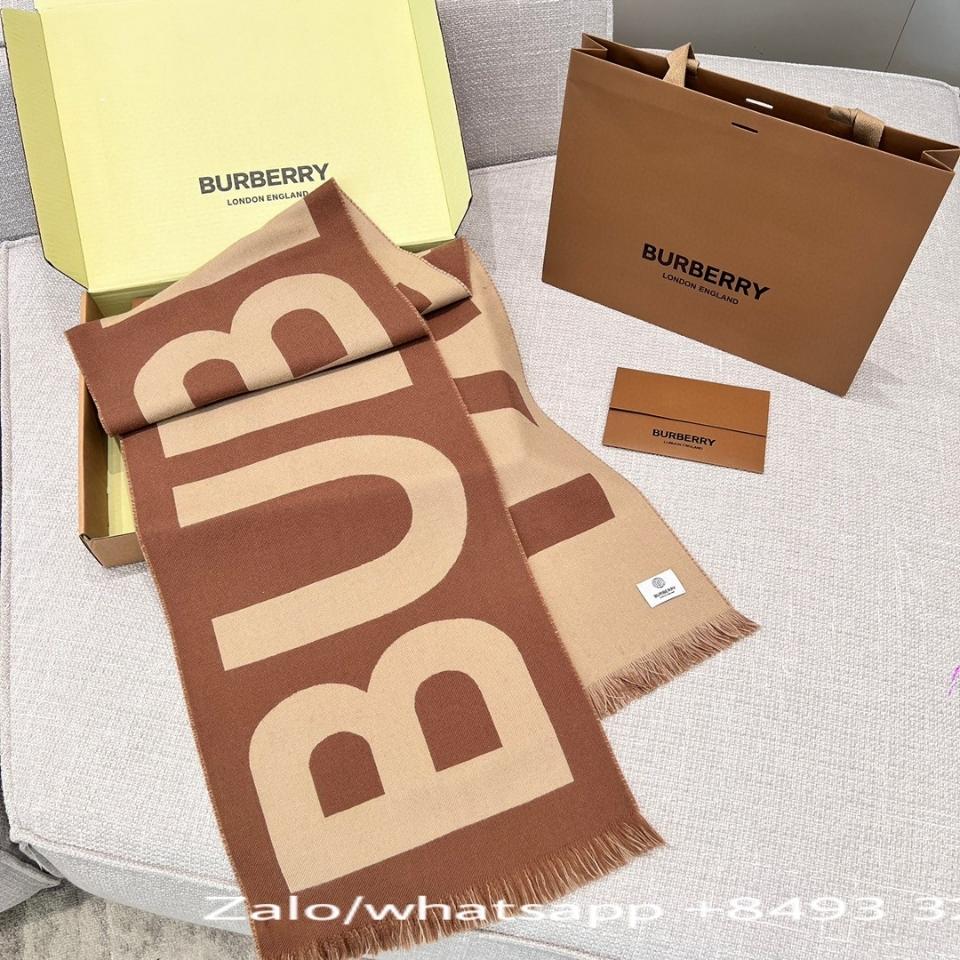 Burberry Logo Wool Scarf 805714 Birch brown K4-duoc-ban-tai-Hvip Bags & Accessories