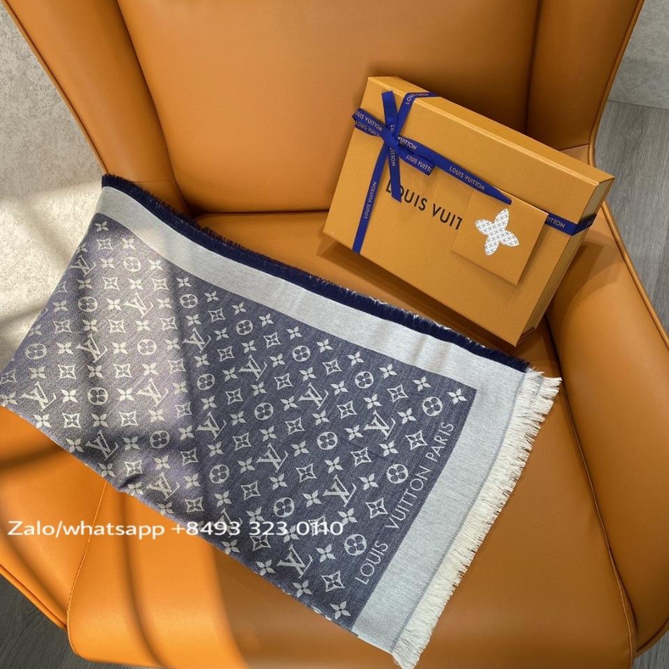Louis Vuitton M71376 Monogram Denim Shawl blue K1-duoc-ban-tai-Hvip Bags & Accessories