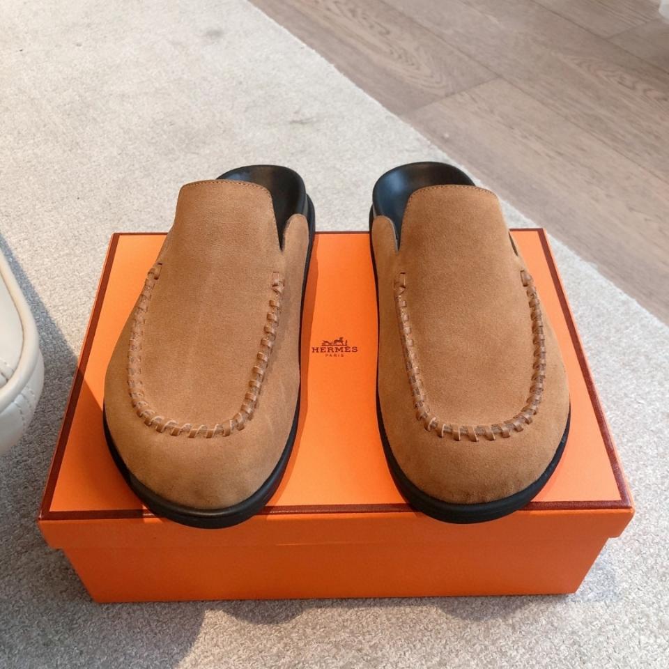 Hermès Johan mule in Suede natural H242985Z H2 -duoc-ban-tai-HVIP Shoes & Clothes