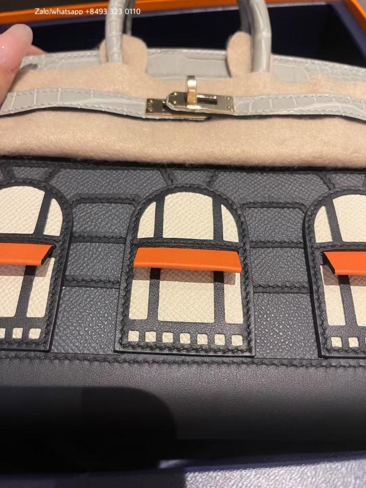 HERMÈS BIRKIN 20 Faubourg Rainy Days Gris Misty GHW-duoc-ban-tai-Hvip Bags & Accessories