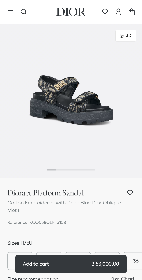 Dior Dioract Platform Sandal
Cotton Embroidered with Deep Blue Dior Oblique Motif
KCO058OLF_S10B-duoc-ban-tai-HVIP Shoes & Clothes