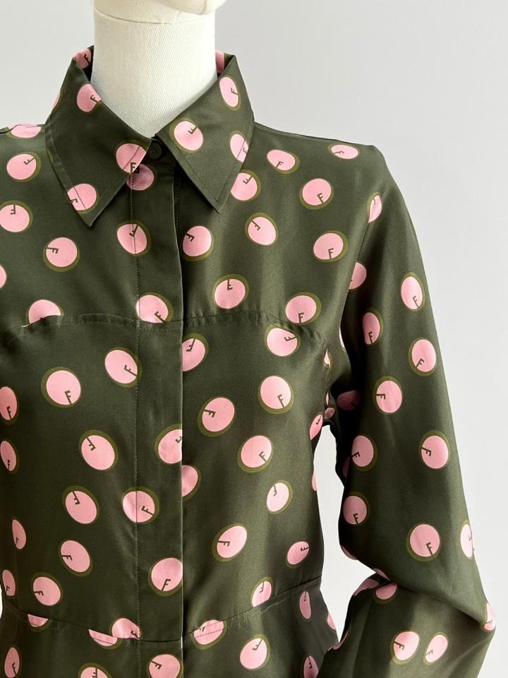 Fendi silk blouse black and pink-duoc-ban-tai-HVIP Shoes & Clothes