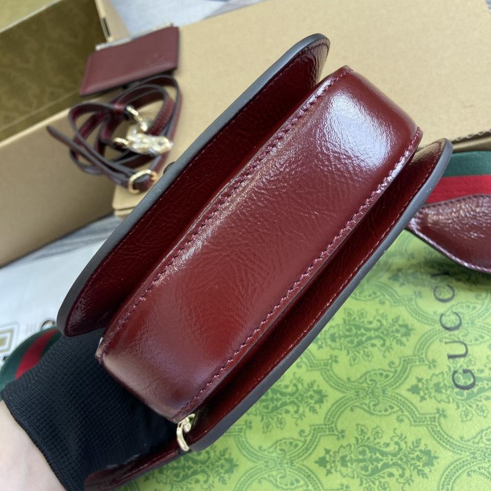 Gucci GUCCI BAMBOO 1947 MINI TOP HANDLE BAG Rosso Ancora red patent leather 786482 G1-duoc-ban-tai-Hvip Bags & Accessories