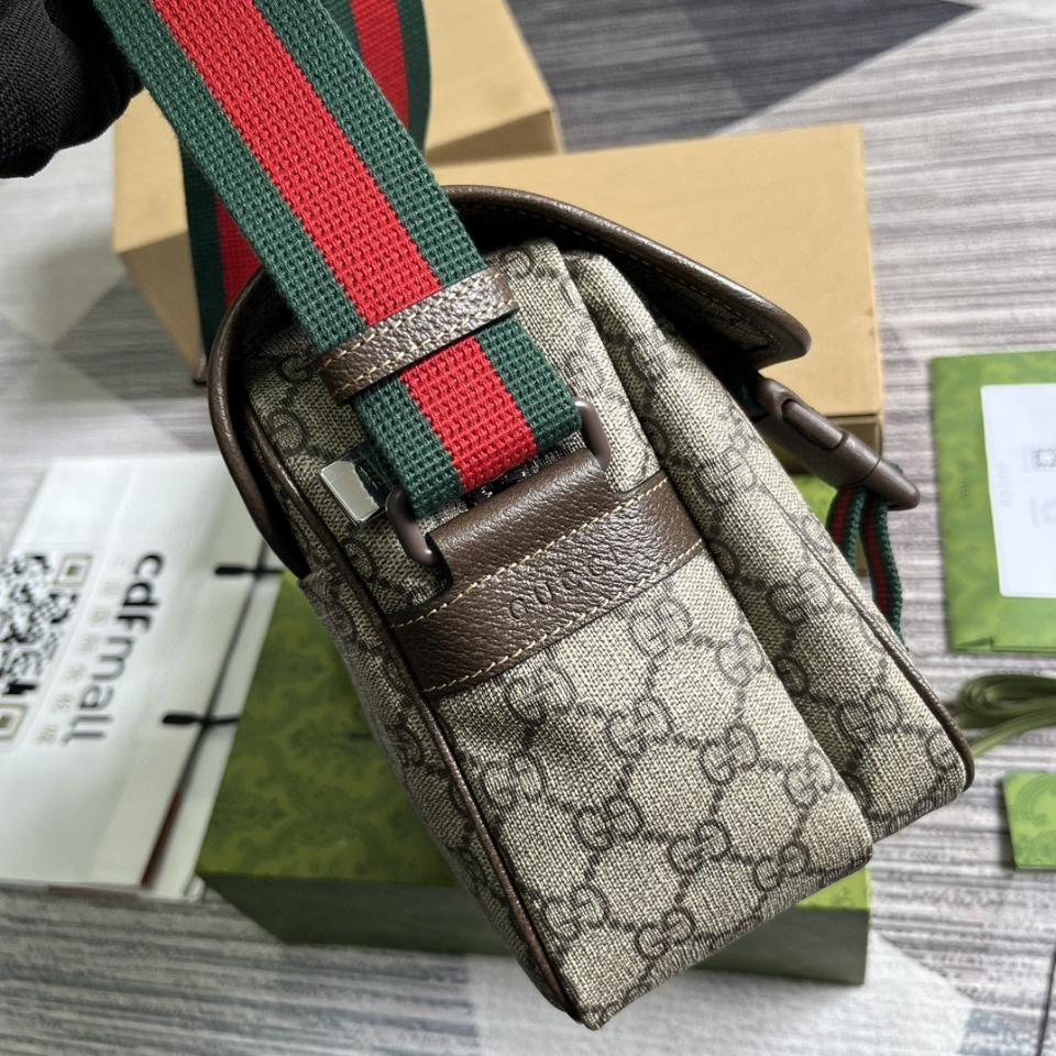 GUCCI SMALL MESSENGER BAG beige and ebony GG Supreme  760123 G1-duoc-ban-tai-Hvip Bags & Accessories