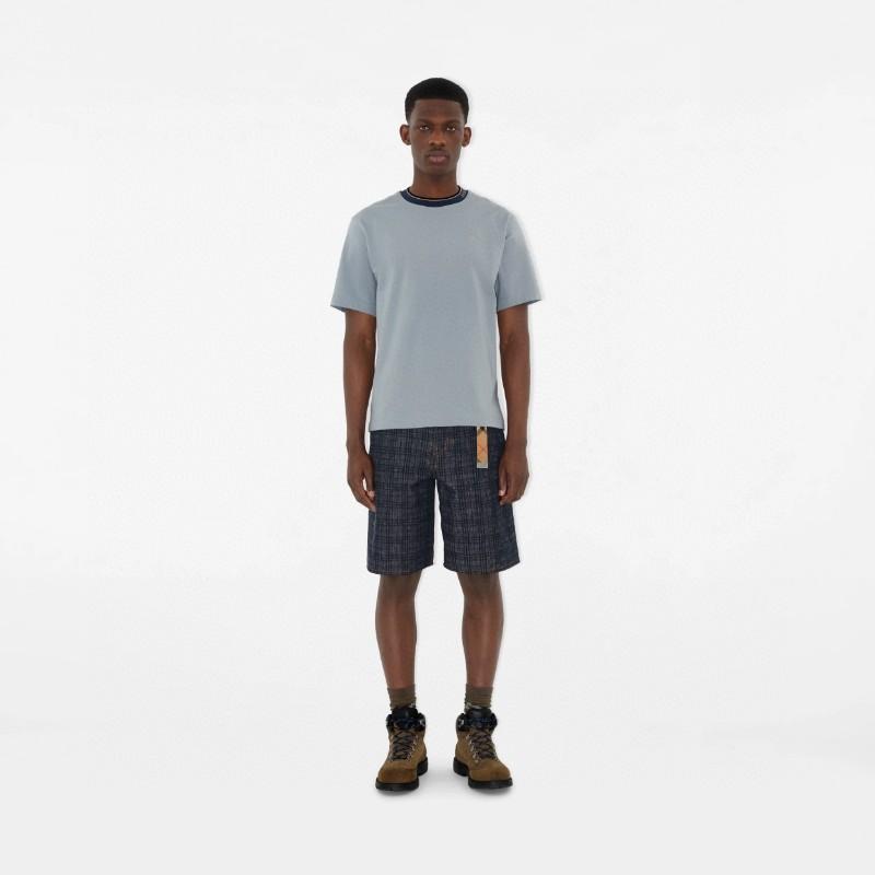 Burberry Men's cotton t-shirt neck logo light blue -duoc-ban-tai-HVIP Shoes & Clothes