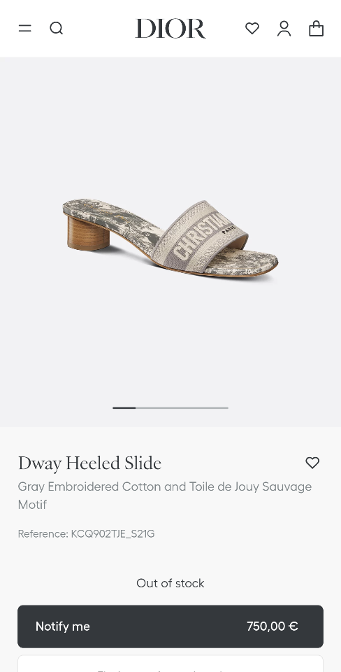Dior Dway Heeled Slide
Gray Embroidered Cotton and Toile de Jouy Sauvage Motif
KCQ902TJE-duoc-ban-tai-HVIP Shoes & Clothes