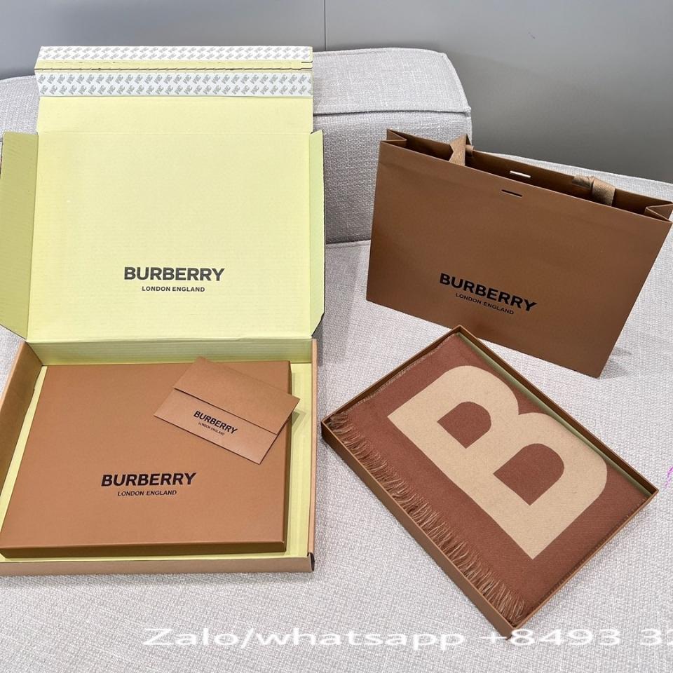 Burberry Logo Wool Scarf 805714 Birch brown K4-duoc-ban-tai-Hvip Bags & Accessories