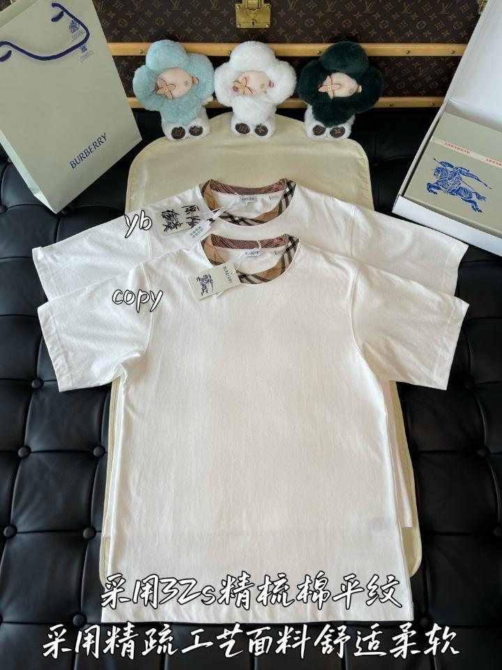 Burberry Check Trim Cotton T-shirt 8110101 white-duoc-ban-tai-HVIP Shoes & Clothes