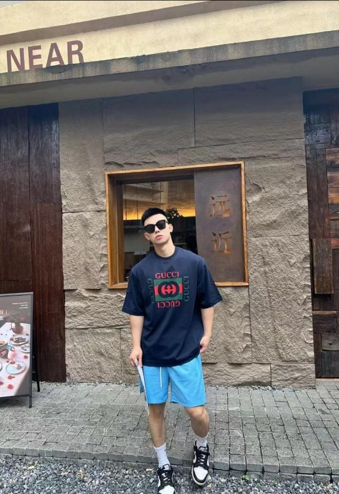 GUCCI Printed cotton jersey T-shirt 784361 navy -duoc-ban-tai-HVIP Shoes & Clothes