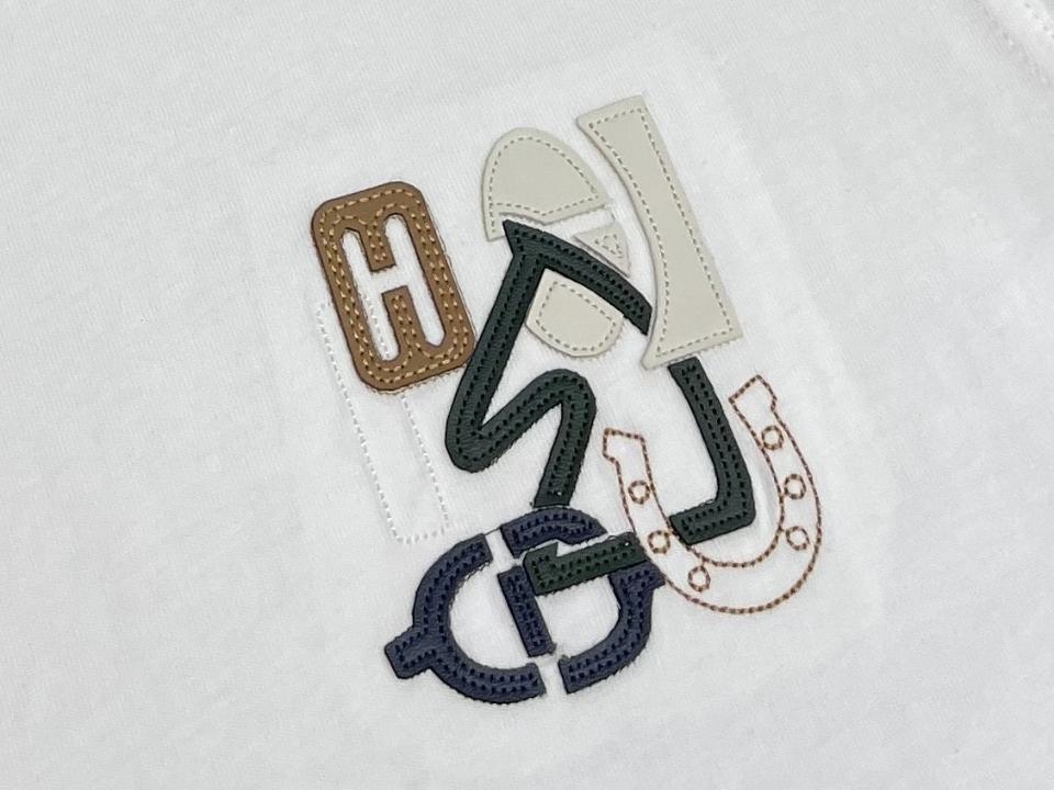 Hermès "H Puzzle" t-shirt with leather detail white H555500H367-duoc-ban-tai-HVIP Shoes & Clothes