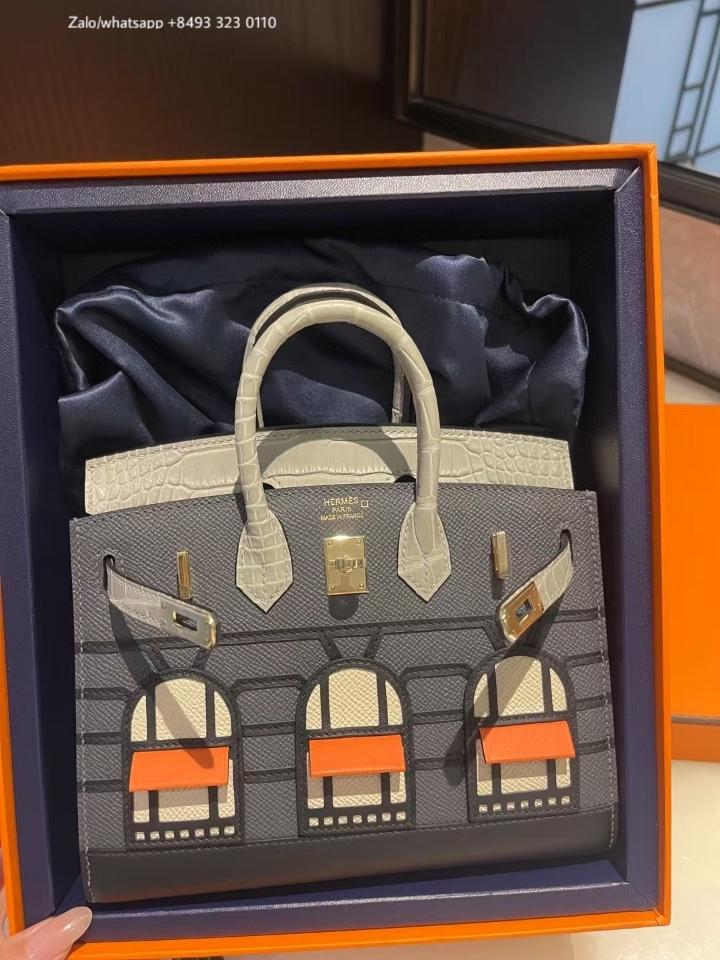 HERMÈS BIRKIN 20 Faubourg Rainy Days Gris Misty GHW-duoc-ban-tai-Hvip Bags & Accessories