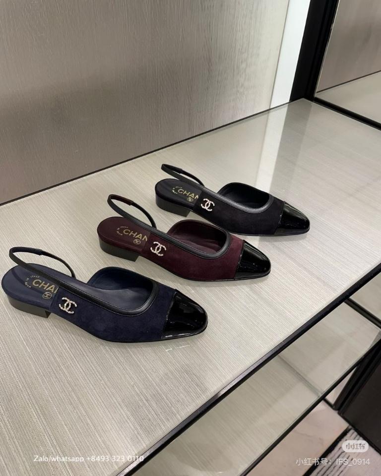 Chanel SLINGBACKS   Suede Kidskin, Lambskin & Patent Calfskin  Black G46000 S3-duoc-ban-tai-Hvip Bags & Accessories