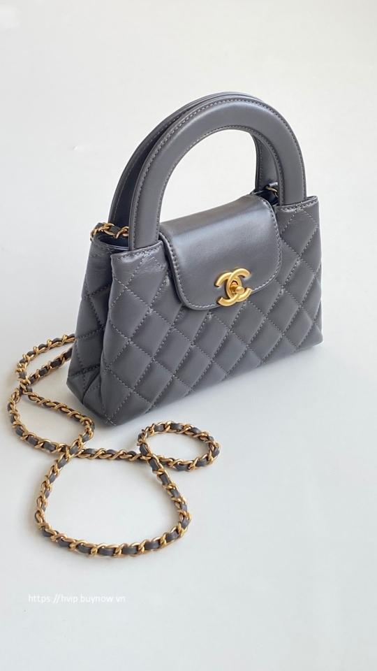 Chanel MINI SHOPPING BAGShiny Crumpled Calfskin & Gold-Tone Metal gray AS4416 B15566 T1-duoc-ban-tai-Hvip Bags & Accessories
