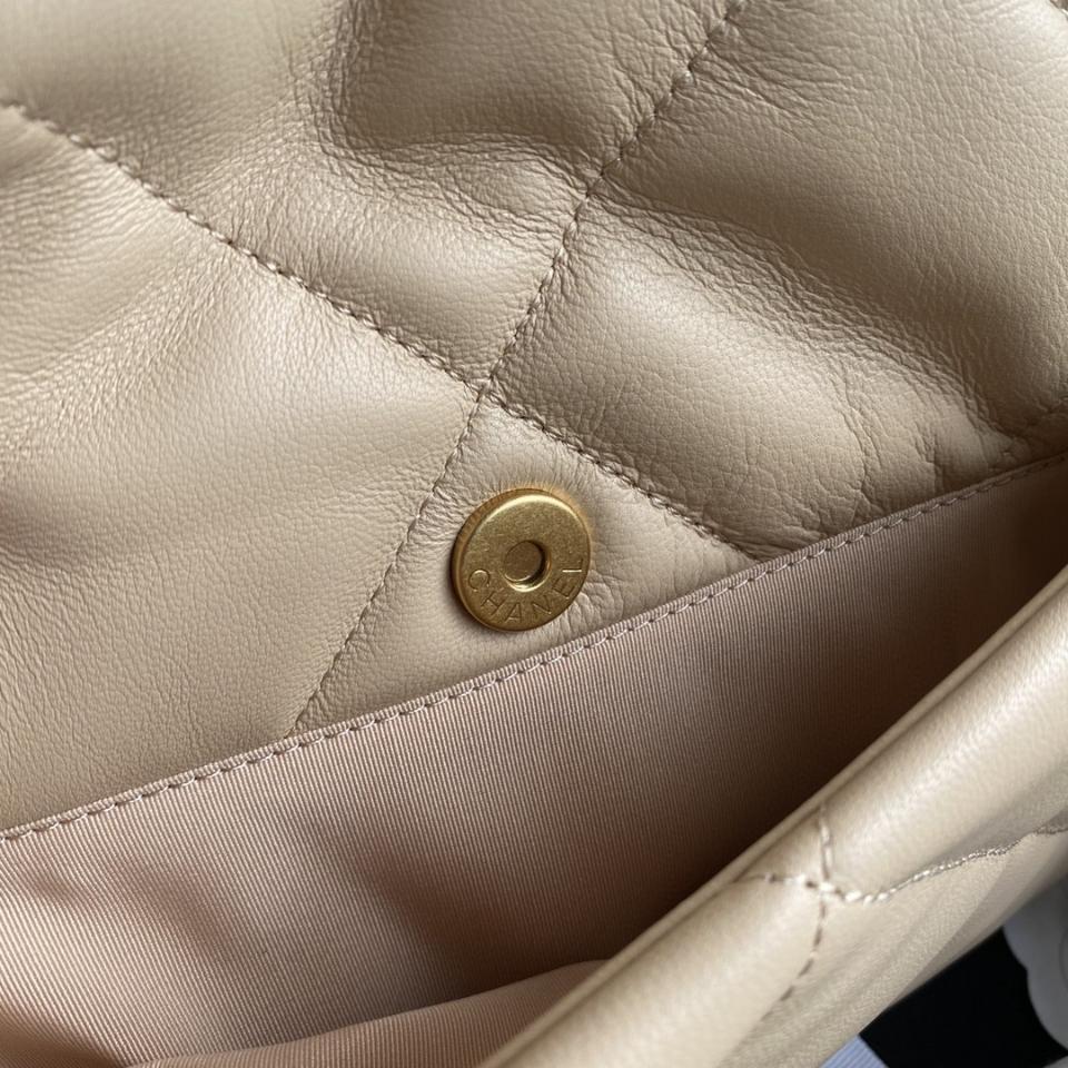 CHANEL 19 HANDBAG  Large Shiny Lambskin, Silver-Tone, Gold-Tone & Ruthenium-Finish Metal  beige AS1161 Cr1( 20 x 30 x 10cm)-duoc-ban-tai-Hvip Bags & Accessories