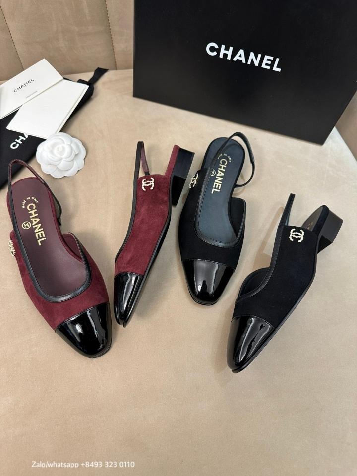Chanel SLINGBACKS   Suede Kidskin, Lambskin & Patent Calfskin  Black G46000 S3-duoc-ban-tai-Hvip Bags & Accessories