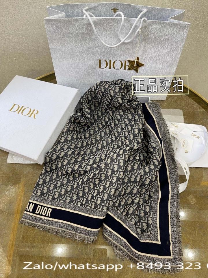 Dior Oblique Shawl Navy Blue Wool, Silk and Cotton 12DOB140I142_C540 K3-duoc-ban-tai-Hvip Bags & Accessories
