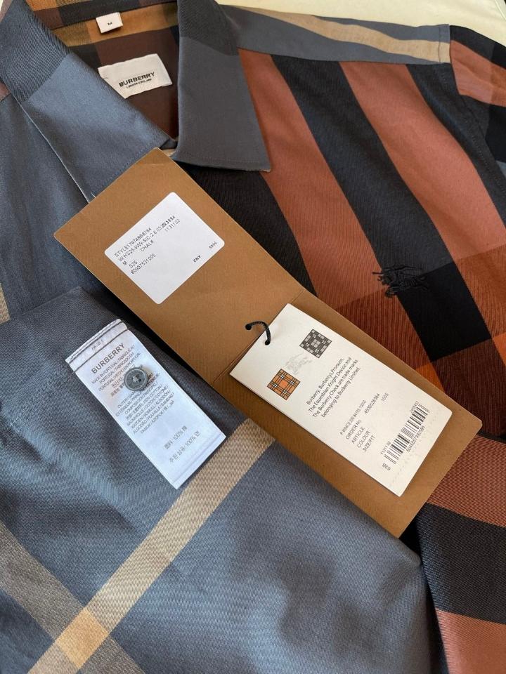 Burberry Check Cotton Shirt 80715361 orange/grey -duoc-ban-tai-HVIP Shoes & Clothes