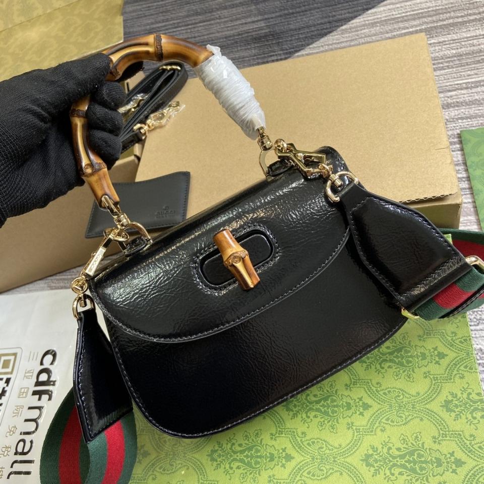 GUCCI GUCCI BAMBOO 1947 SMALL TOP HANDLE BAG black patent leather 675797 G1-duoc-ban-tai-Hvip Bags & Accessories