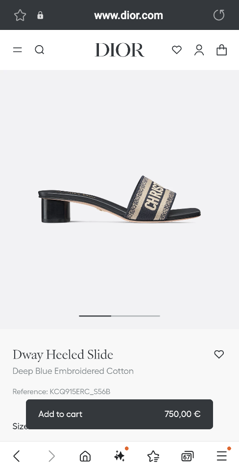 Dior Dway Heeled Slide
Deep Blue Embroidered Cotton KCQ915ERC_S56B-duoc-ban-tai-HVIP Shoes & Clothes