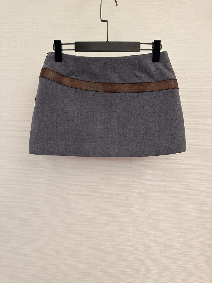 Prada Technical wool mini skirt with printed belt .-duoc-ban-tai-HVIP Shoes & Clothes