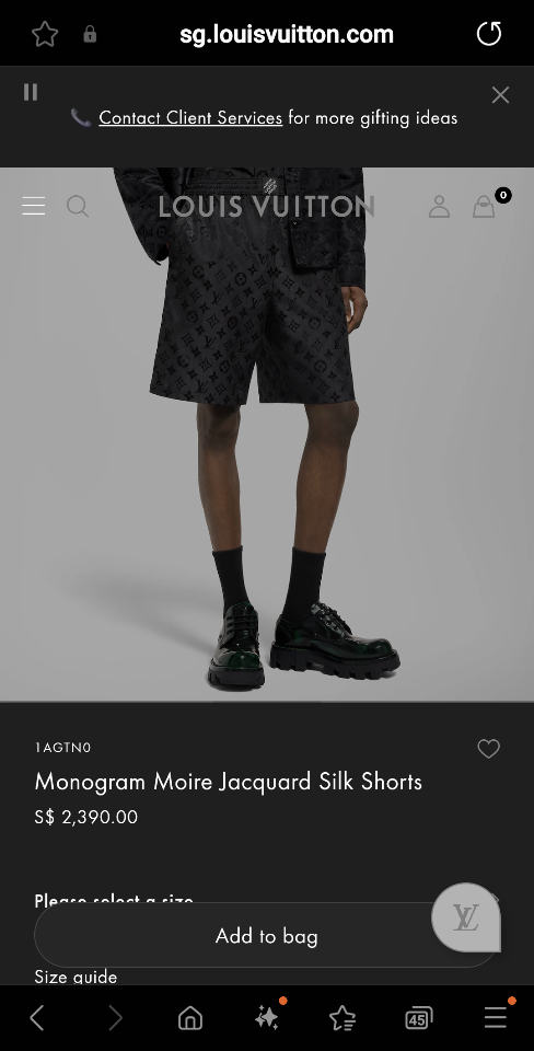 Louis Vuitton 1AGTN0
Monogram Moire Jacquard Silk Shorts-duoc-ban-tai-HVIP Shoes & Clothes
