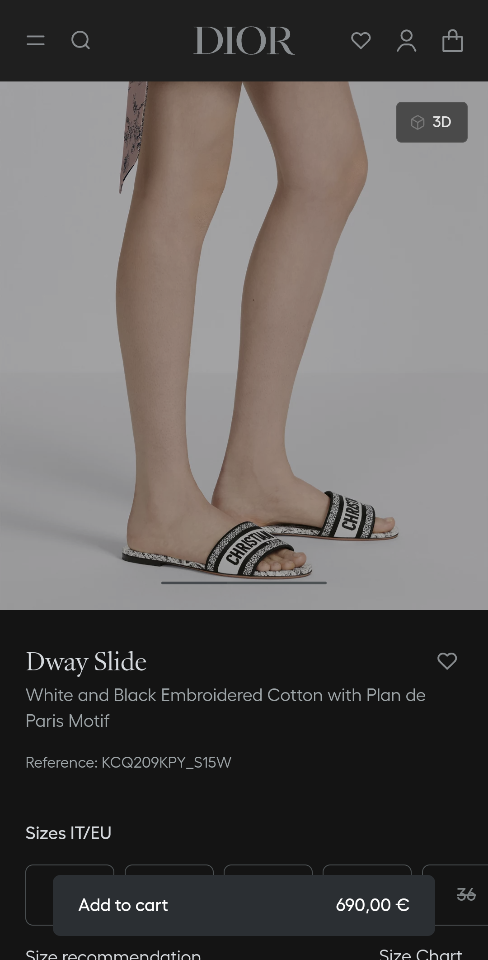 Dior Dway Slide 
White and Black Embroidered Cotton with Plan de Paris Motif KCQ209KPY_S15W-duoc-ban-tai-HVIP Shoes & Clothes