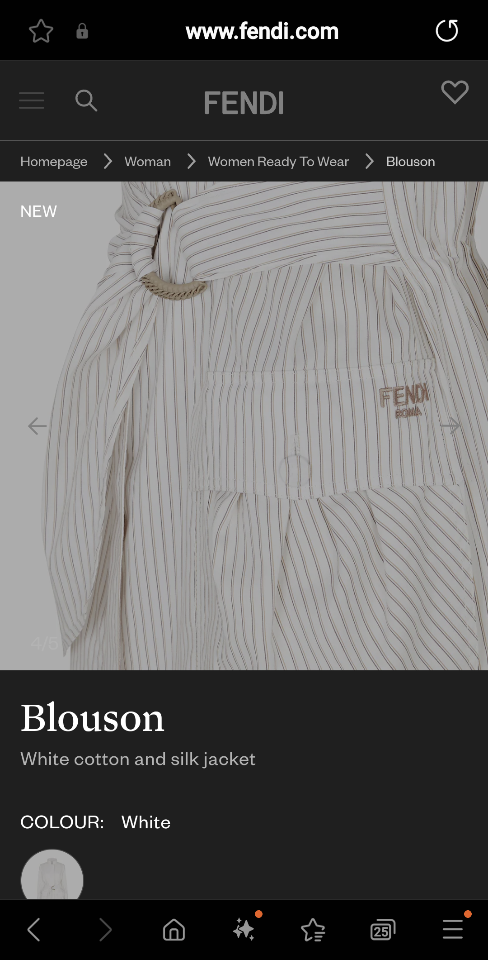 Fendi Blouson White cotton and silk jacket-duoc-ban-tai-HVIP Shoes & Clothes