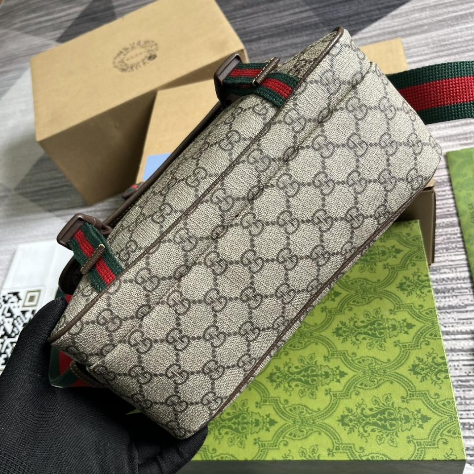 GUCCI SMALL MESSENGER BAG beige and ebony GG Supreme  760123 G1-duoc-ban-tai-Hvip Bags & Accessories