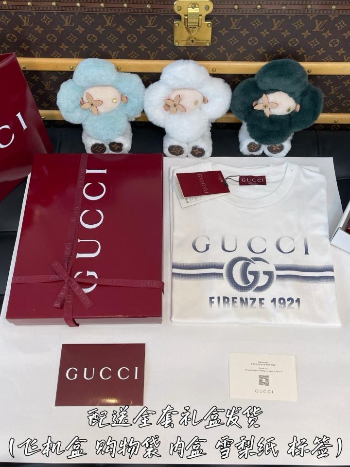 Gucci Cotton jersey T-shirt with Gucci print 785345 white -duoc-ban-tai-HVIP Shoes & Clothes