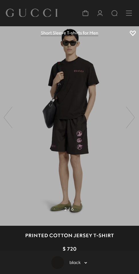 Gucci Printed cotton jersey T-shirt black -duoc-ban-tai-HVIP Shoes & Clothes
