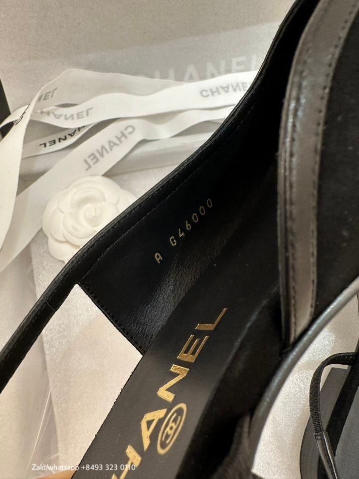 Chanel SLINGBACKS   Suede Kidskin, Lambskin & Patent Calfskin  Black G46000 S3-duoc-ban-tai-Hvip Bags & Accessories