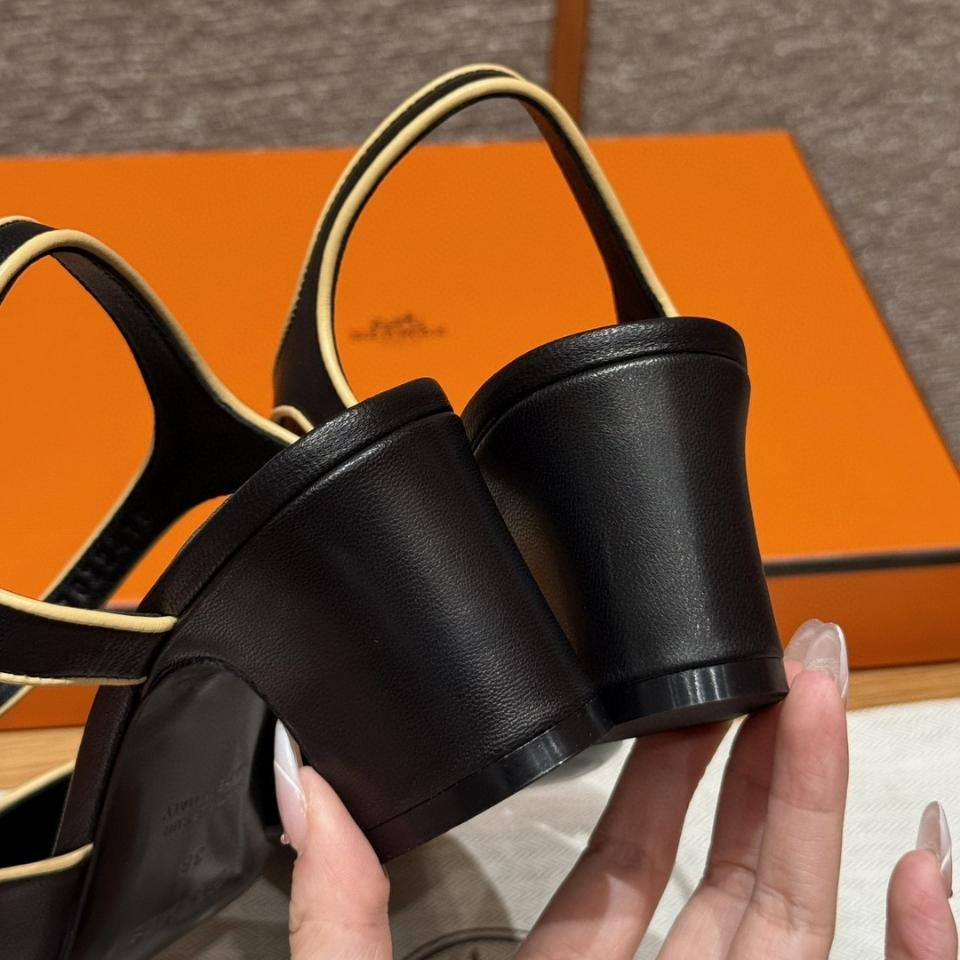 Hermès Kamilla 60 pump Noir / Jaune Malawi  H251270Z -duoc-ban-tai-HVIP Shoes & Clothes