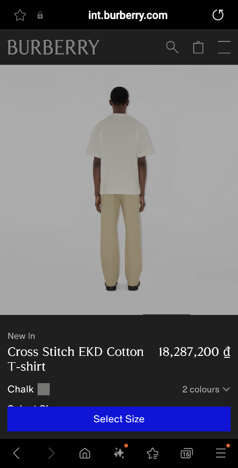 Burberry Cross Stitch EKD​ Cotton T-shirt 1-duoc-ban-tai-HVIP Shoes & Clothes