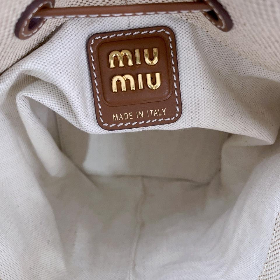 Miu Miu 5BE090 mini canvas bucket bag M1-duoc-ban-tai-Hvip Bags & Accessories