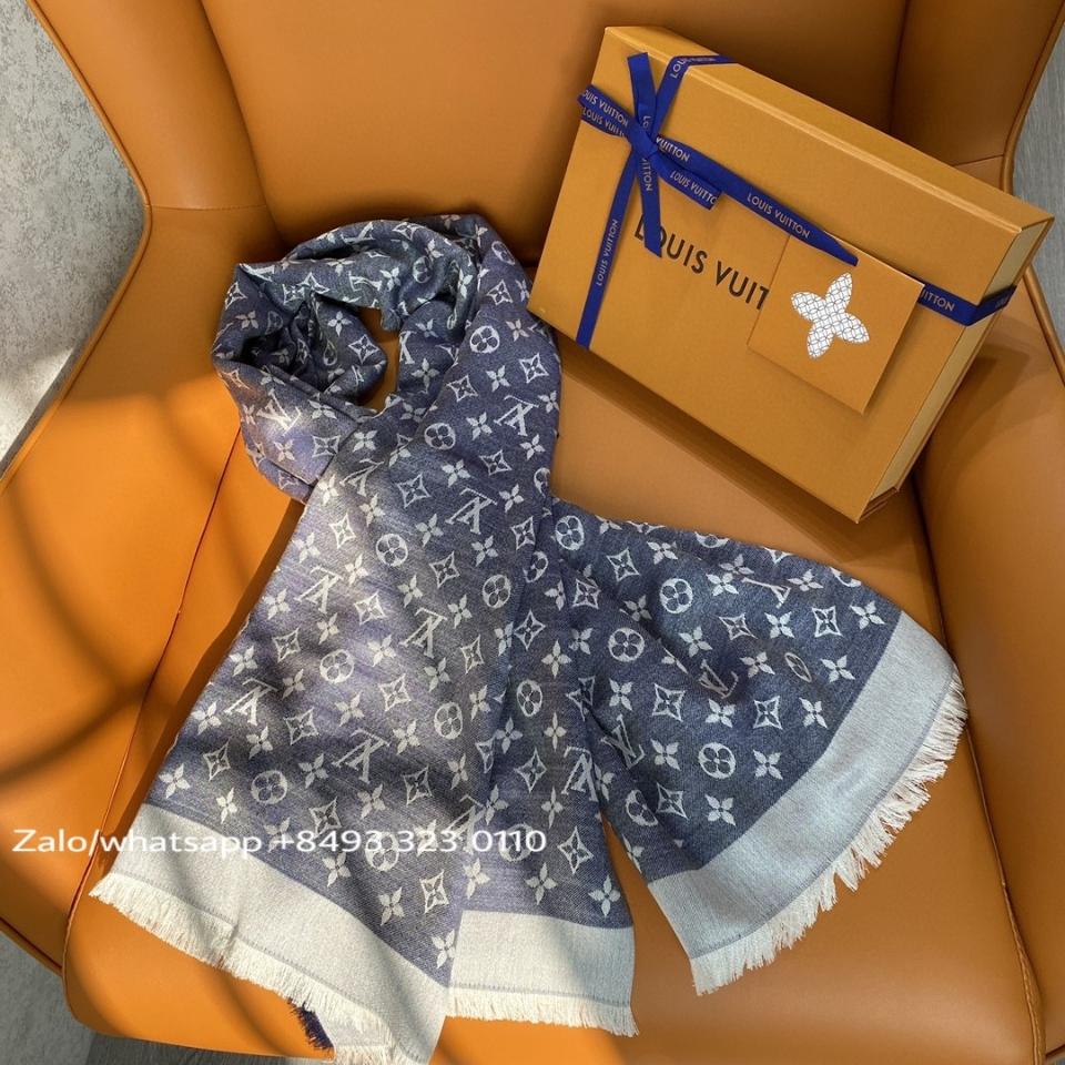 Louis Vuitton M71376 Monogram Denim Shawl blue K1-duoc-ban-tai-Hvip Bags & Accessories