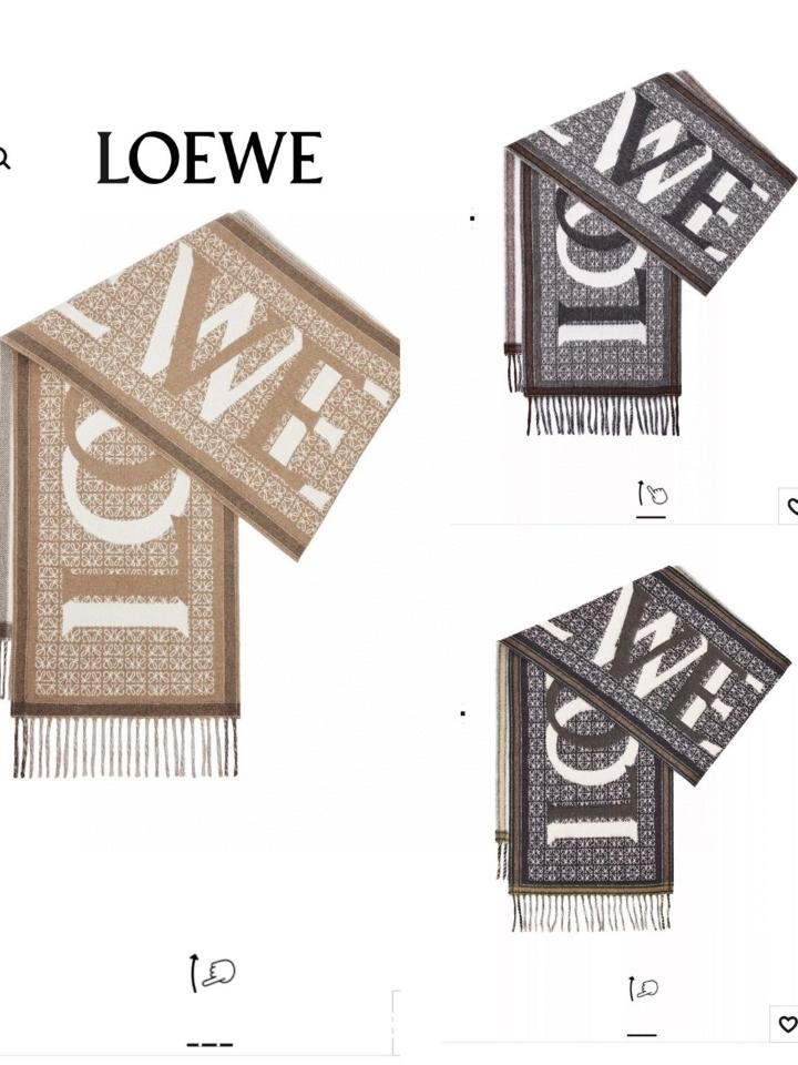 Loewe  LOEWE Love scarf in
wool and cashmere F606257X51 navy blue K4-duoc-ban-tai-Hvip Bags & Accessories