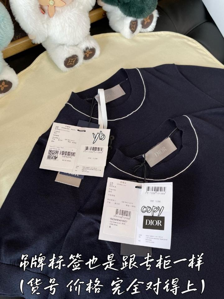 Dior CD Diamond navy Short-Sleeved Sweater
Blue Cotton and Silk Jersey 593M604A6001_C980 1-duoc-ban-tai-HVIP Shoes & Clothes