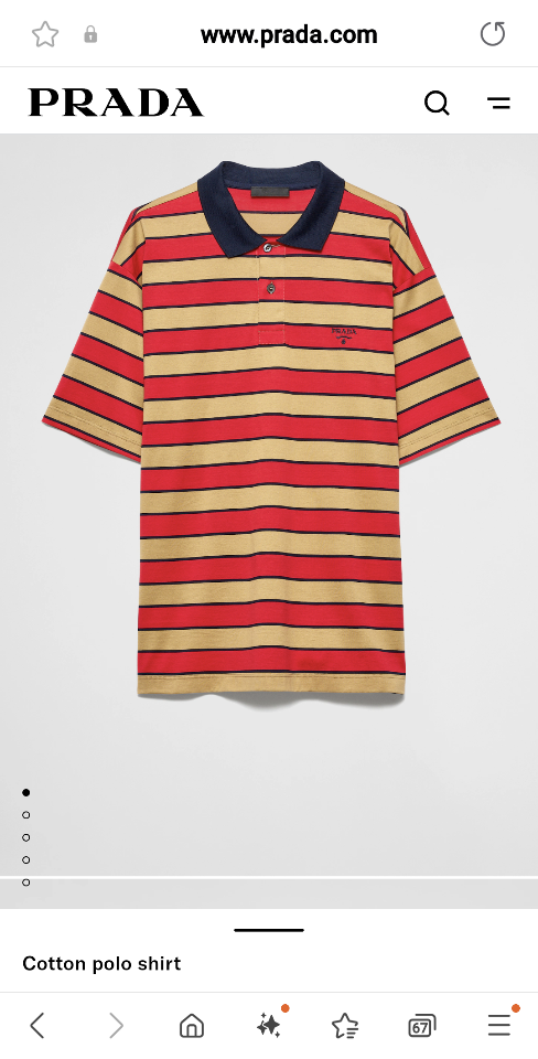 Prada Cotton polo shirt Camel/Red-duoc-ban-tai-HVIP Shoes & Clothes