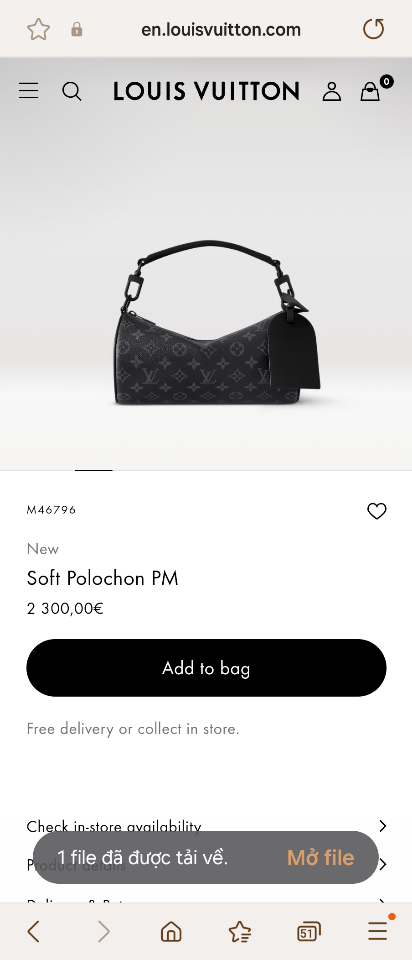 Louis Vuitton M46796
Soft Polochon PM-duoc-ban-tai-Hvip Bags & Accessories