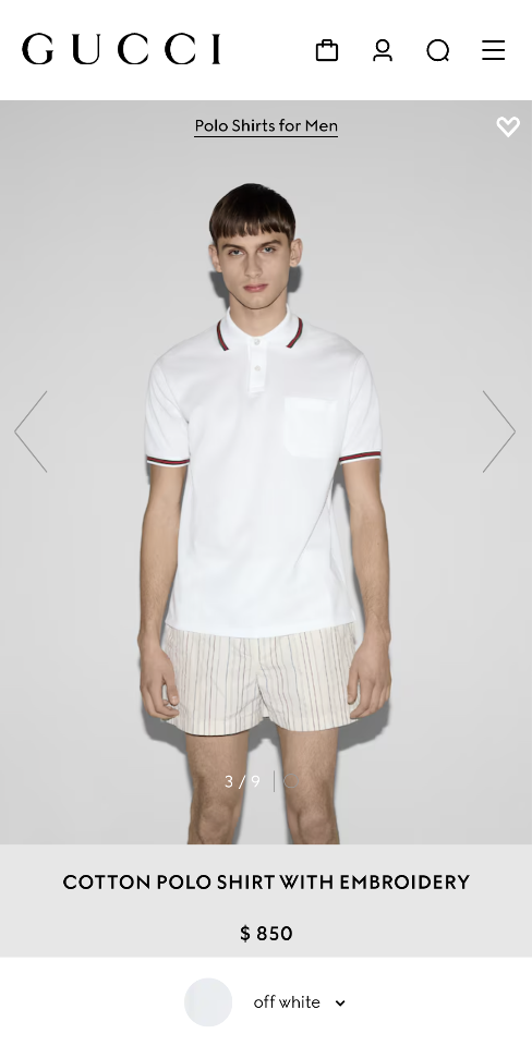 Gucci Cotton polo shirt with embroidery 795174 white-duoc-ban-tai-HVIP Shoes & Clothes