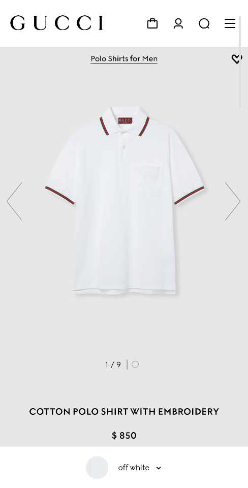 Gucci Cotton polo shirt with embroidery 795174 white-duoc-ban-tai-HVIP Shoes & Clothes