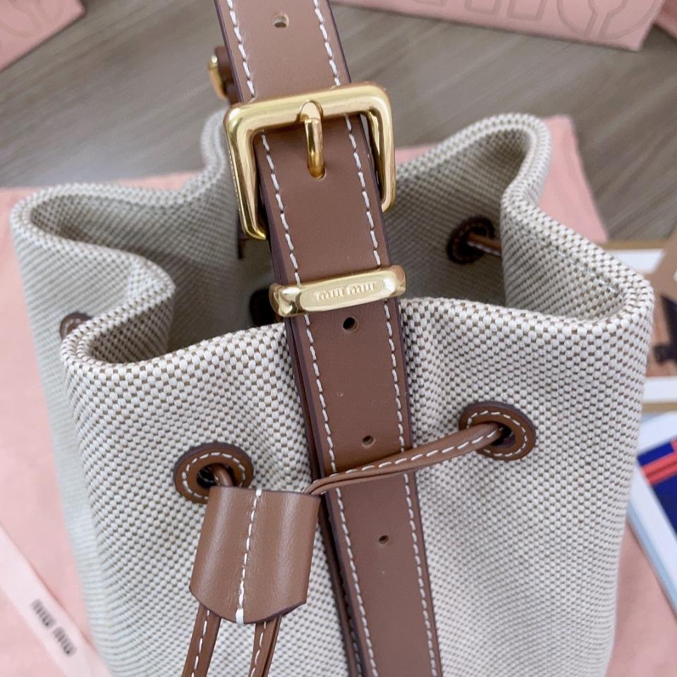 Miu Miu 5BE090 mini canvas bucket bag M1-duoc-ban-tai-Hvip Bags & Accessories