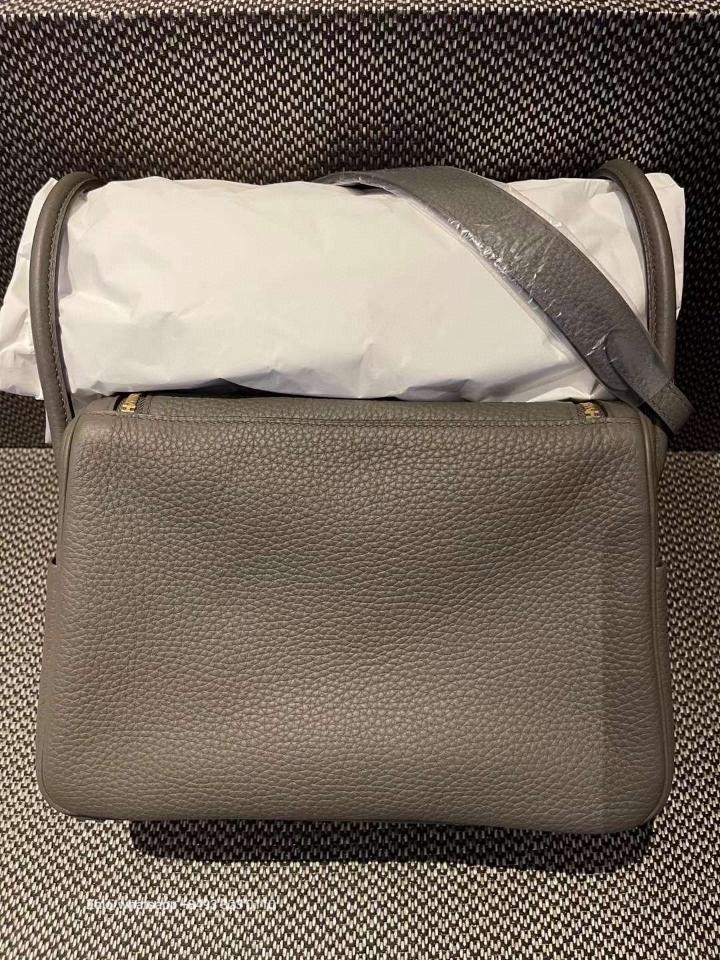 Hermès Lindy 26cm Gris meyer Clemence PHW H3 -duoc-ban-tai-Hvip Bags & Accessories