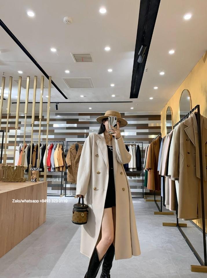 Max Mara Bondone Double-breasted Cashmere Coat In Ice pl1 -duoc-ban-tai-Hvip Bags & Accessories
