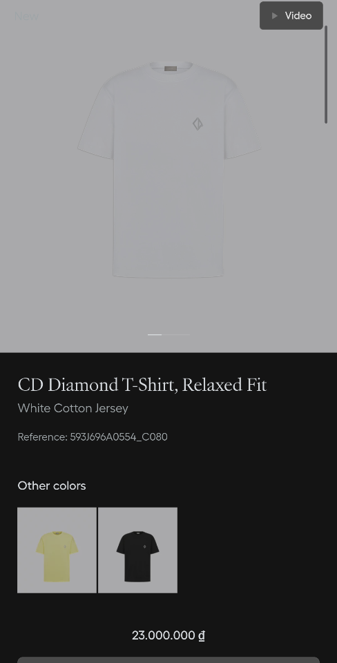 Dior CD Diamond T-Shirt, Relaxed Fit
White Cotton Jersey
593J696A0554_C080 1-duoc-ban-tai-HVIP Shoes & Clothes