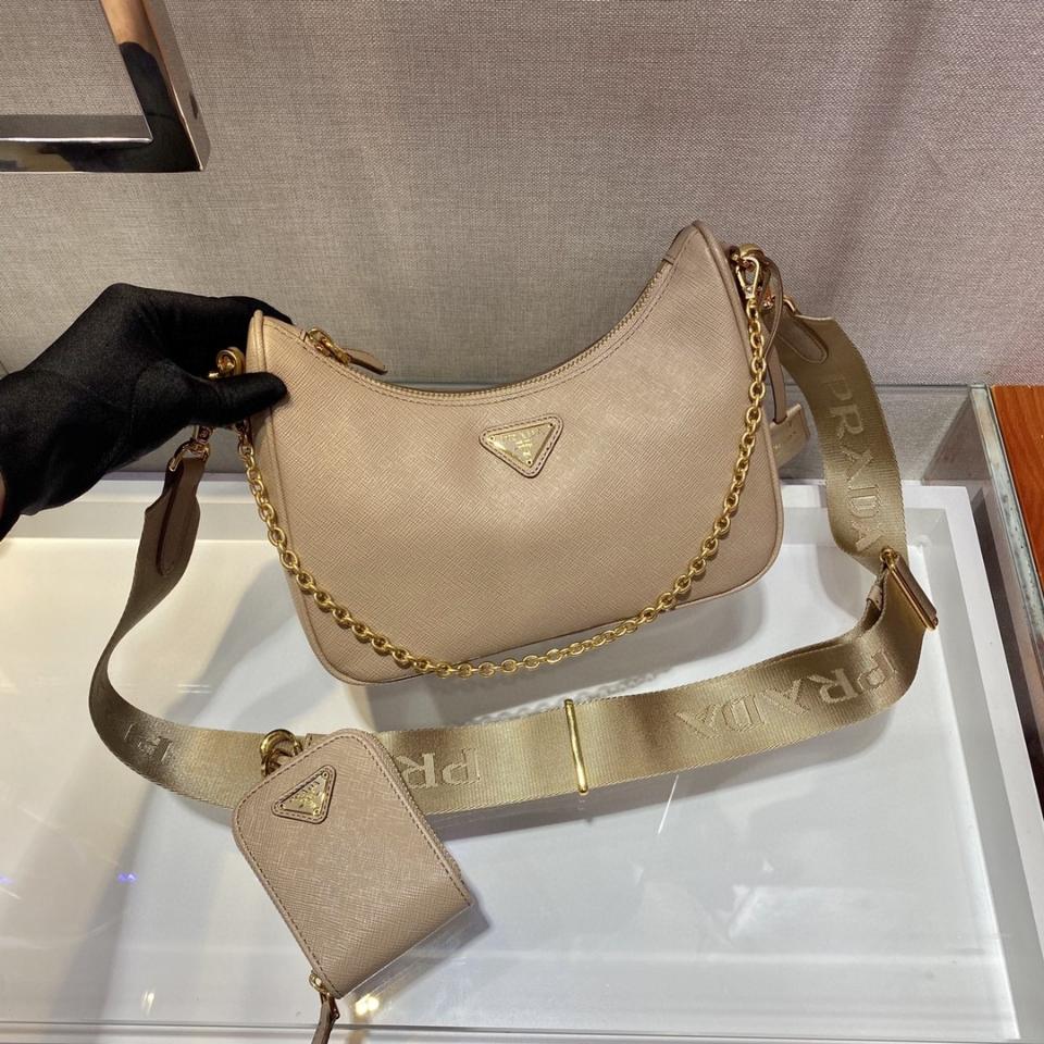 Prada Re-Edition 2005 Saffiano leather bag 1BH204 beige Pr1-duoc-ban-tai-Hvip Bags & Accessories