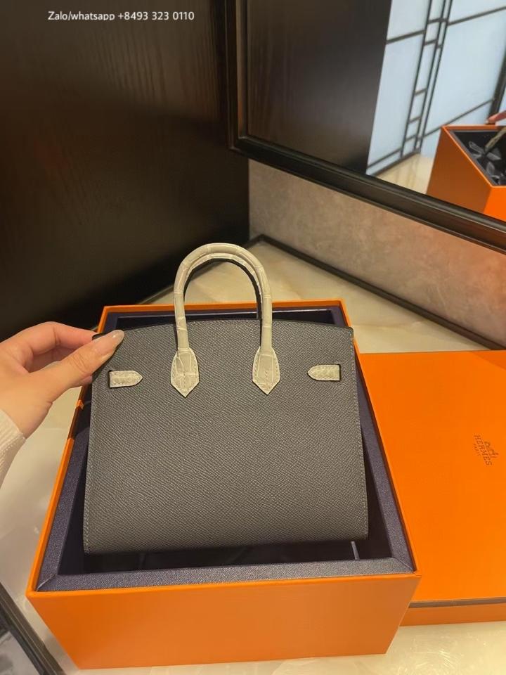 HERMÈS BIRKIN 20 Faubourg Rainy Days Gris Misty GHW-duoc-ban-tai-Hvip Bags & Accessories